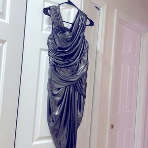 Dressy silver dressy dress 94% polyester